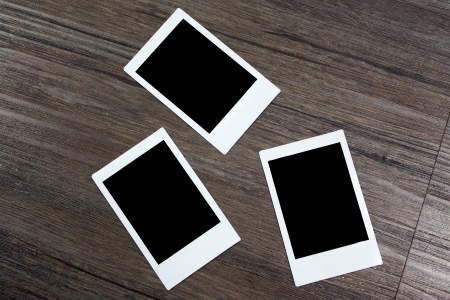 group photo frame on woodの写真素材