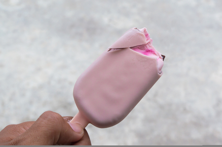 close up strawberry ice creamの写真素材