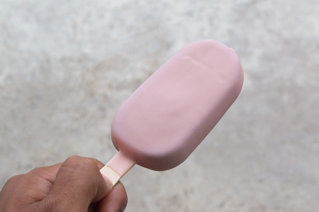 close up strawberry ice creamの写真素材