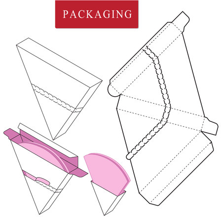 Vector Illustration of Box.Package Template. Isolated White Retail Mock up.のイラスト素材