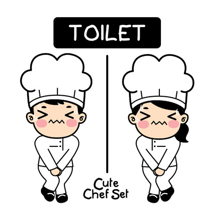 Cute chef character  set. Characters set in chef uniform.Vecterのイラスト素材