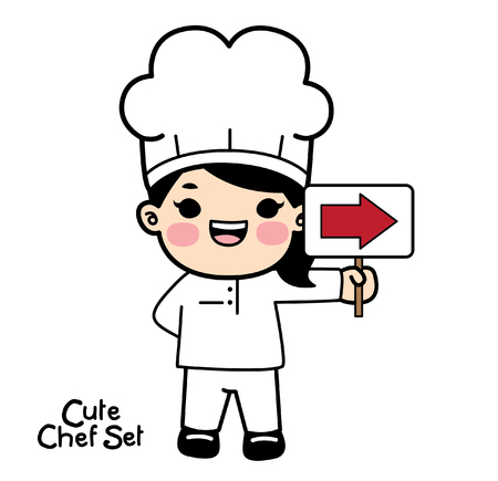 Cute chef character  set. Characters set in chef uniform.Vecterのイラスト素材