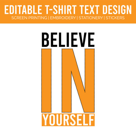 Believe in yourself. Motivational and inspirational quotes. Vector typography designのイラスト素材