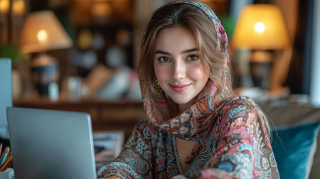 Smilling can be contagious. Portrait of a beautiful woman smiling at the camera.の素材