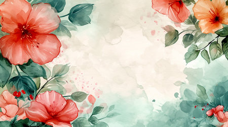 Greeting card. Bloom. Chinoiserie. Horizontal frame. Vintage floral illustration. Blue and whiteの素材