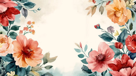 Greeting card. Bloom. Chinoiserie. Horizontal frame. Vintage floral illustration. Blue and whiteの素材