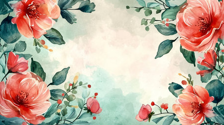 Greeting card. Bloom. Chinoiserie. Horizontal frame. Vintage floral illustration. Blue and whiteの素材