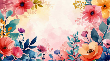 Greeting card. Bloom. Chinoiserie. Horizontal frame. Vintage floral illustration. Blue and whiteの素材