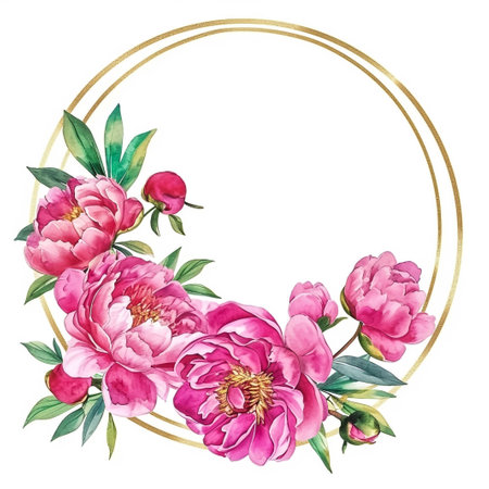 Floral template for invitation. Pink roses, eucalyptus, plants and flowers. All elements are isolated.の素材