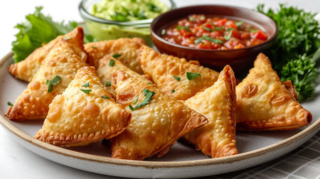 Potato Samosa or Aloo Samosa is a indian snack.の素材