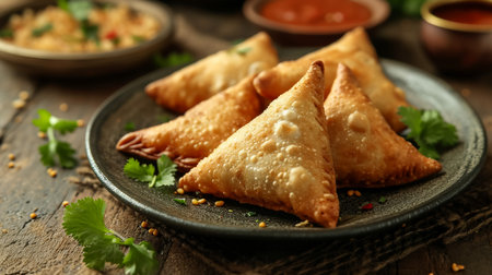 Potato Samosa or Aloo Samosa is a indian snack.の素材