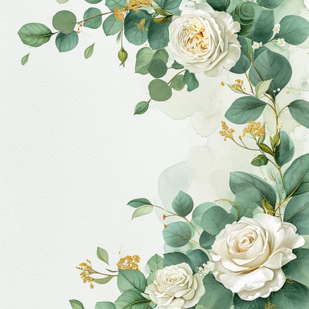 Watercolor Vintage card with hydrangea , succulents and butterflies . Hand drawn.の素材