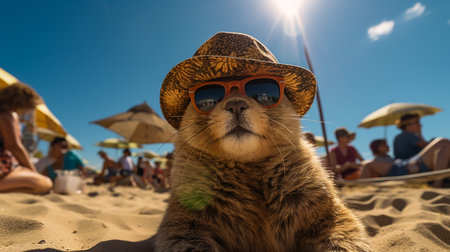 funny cat in round sunglasses close-upの素材