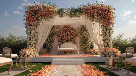 Beautiful wedding stage for coupleの素材