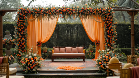 Beautiful wedding stage for coupleの素材