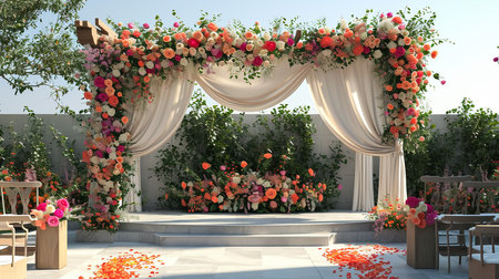 Beautiful wedding stage for coupleの素材