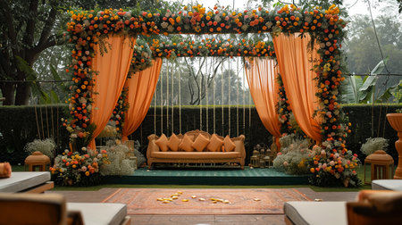 Beautiful wedding stage for coupleの素材