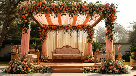 Beautiful wedding stage for coupleの素材