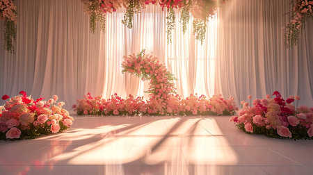 Beautiful wedding stage for coupleの素材