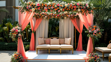 Beautiful wedding stage for coupleの素材