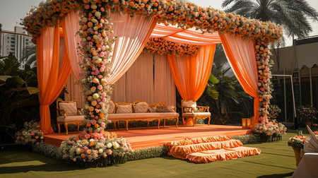 Beautiful wedding stage for coupleの素材