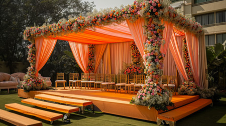 Beautiful wedding stage for coupleの素材
