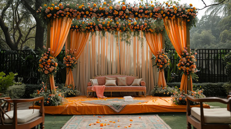 Beautiful wedding stage for coupleの素材