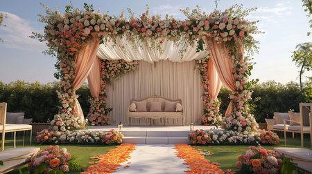 Beautiful wedding stage for coupleの素材