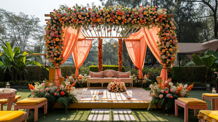 Beautiful wedding stage for coupleの素材