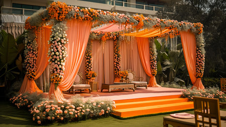 Beautiful wedding stage for coupleの素材