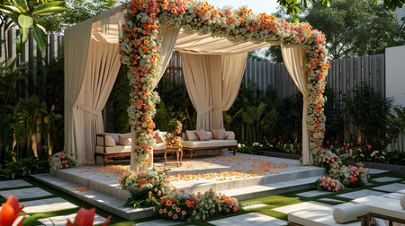Beautiful wedding stage for coupleの素材