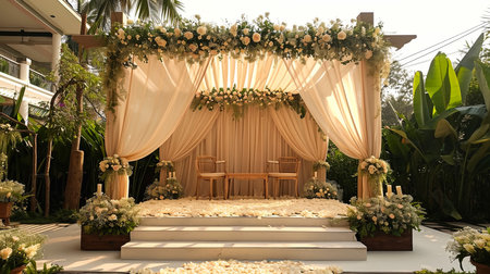 Beautiful wedding stage for coupleの素材