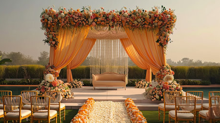 Beautiful wedding stage for coupleの素材