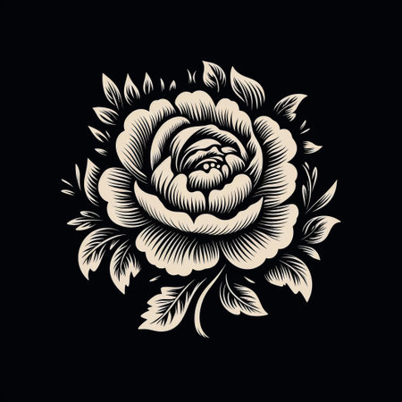 Hand drawn bunch with rose flowers and small gypsophila isolated on white background. Pencil drawing monochrome elegant floral composition in vintage style, t-shirt, tattoo design.の素材