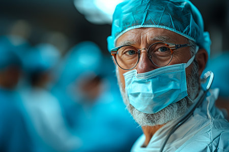 Medical Team Performing Surgical Operation in Modern Operating Roomの素材