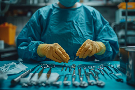 Medical Team Performing Surgical Operation in Modern Operating Roomの素材