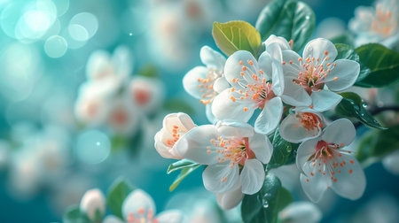Cherry blossom, close up with soft pink bokeh background.の素材