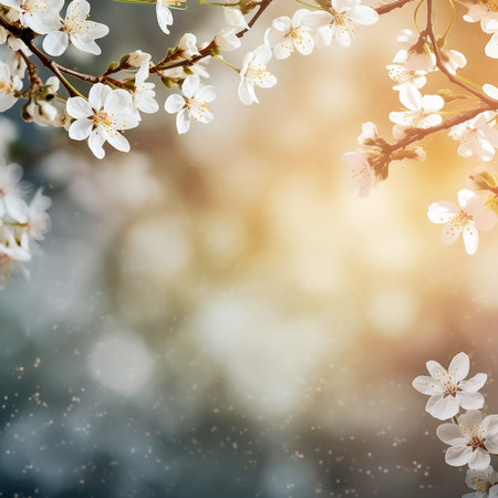 Cherry blossom, close up with soft pink bokeh background.の素材