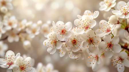 Cherry blossom, close up with soft pink bokeh background.の素材
