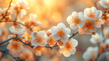 cherry blossom flower detail spring backgroundの素材