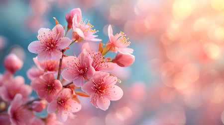 Pink blossom spring treeの素材