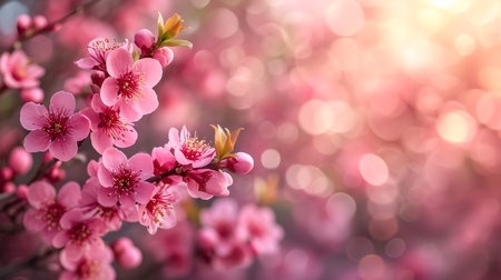 Pink blossom spring treeの素材