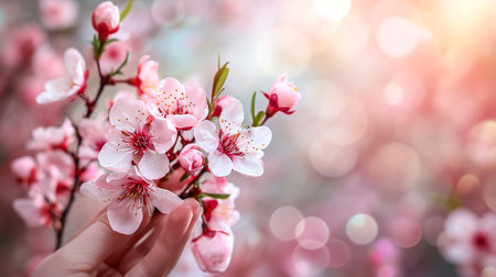 Pink blossom spring treeの素材