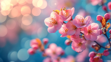 Pink blossom spring treeの素材