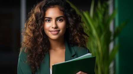 Collage with many happy students on colorful backgroundの素材