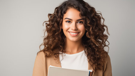 Collage with many happy students on colorful backgroundの素材