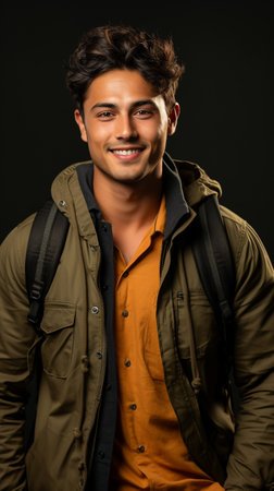 Young hispanic teenager student smiling confident holding books at universityの素材
