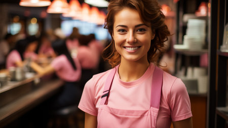 Young beautiful woman chef in uniform posting okay taste delight delicious hand gesture on isolated background. Cooking woman Occupation chef or baker People in kitchen restaurant and hotel.の素材
