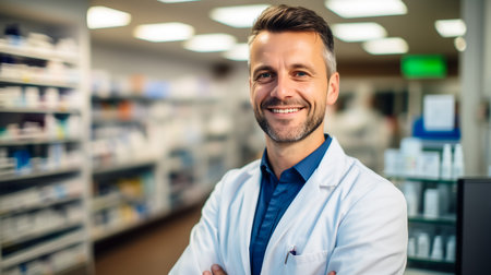 Leadership, teamwork and portrait doctors and nurses in hospital with support and success in healthcare. Health, help and medicine, confident senior doctor and happy medical employees smile together.の素材