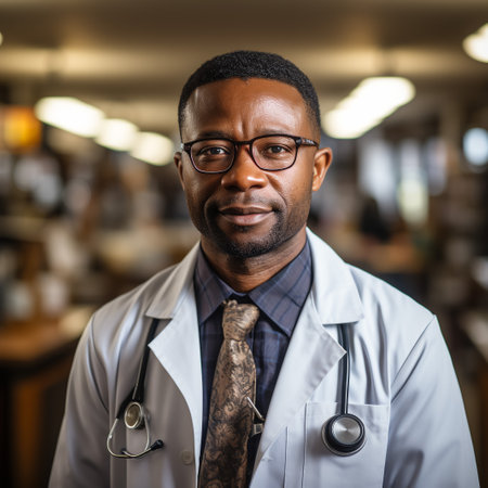 happy african male doctorの素材